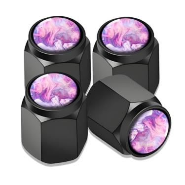 Imagem de 4 peças de tampas de haste de válvula de pneu, ajuste universal de alumínio para carros, caminhões, SUVs, motocicletas, bicicletas, acessórios de decoração de rodas, hastes de válvula, capas à prova