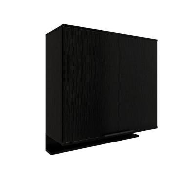 Imagem de Armário Aéreo De Cozinha Miami 800mm 2 Portas C Porta Temperos Carraro Preto Touch