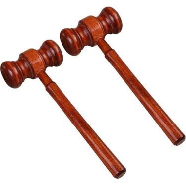 Imagem de 2 peças Gavels de madeira para tribunal de leilões martelos de juiz de madeira adereços de martelo de madeira acessórios de fantasia de juiz para tribunal de advogado, venda de leilão 3,2 x 6,7 x 17,4