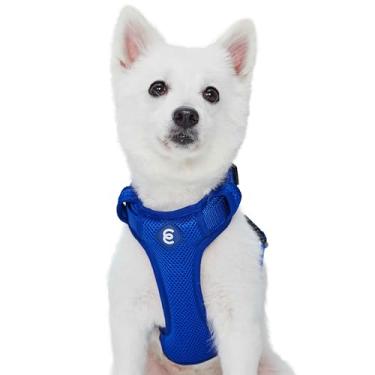 Imagem de Blueberry Pet Peitoral grande para cães Essentials combinando | Peitoral de nylon liso clássico ajustável, sem puxar e caminhar | Azul royal