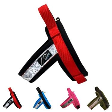 Imagem de 【Hakusan】 Arreio para cães de dragão justo – refletivo, paisley, sem estresse, feito no Japão, fivelas de um toque, fácil de colocar, (vermelho × preto, 00)