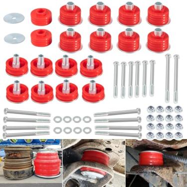 Imagem de Para Ford 1999-2007 F250 F350 Body Cab Mounts, KF04058BK Body Mount Bucha Kit, Kit de Bucha de Cabine, Mangas de Aço e Ferragens (Vermelho)