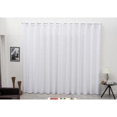 Imagem de Cortina Tecido Jacquard Branco 2,80X1,30 Sala Quarto Cozinha - Lm Deto