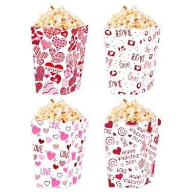 Imagem de 12 caixas de pipoca de dia dos namorados, caixa de papel descartável, doces, biscoitos, presente para casamento, festa de aniversário (estilo 1)