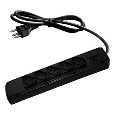 Imagem de Filtro De Linha Annlux 5 Tomadas Diagonal Preto 10a Bivolt, Preto, 127