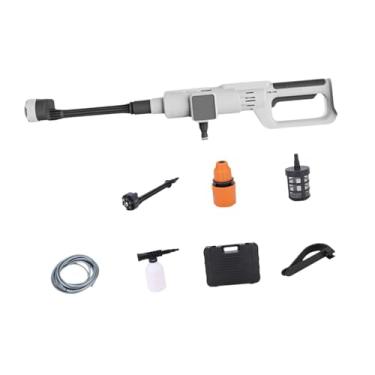 Imagem de Baoblaze Lavadora de alta pressão sem fio portátil multiuso, lavadora de alta pressão, jato de água sem escova para limpeza externa de carros, pisos, barcos e, Branco