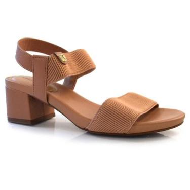 Imagem de Sandália de Salto Bloco Feminina Modare 7187.100.27520, Bege, 36