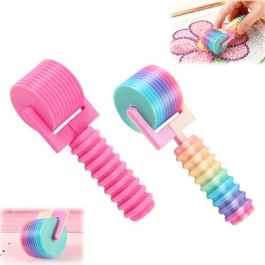 Imagem de TuidVede Rolo de arte de diamante - Ferramenta essencial de artesanato DIY para bordado de strass, rolo manual de fácil aderência, ferramentas e acessórios de pintura de diamante destacáveis, 2 peças