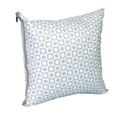 Imagem de Almofada Decorativa Cheia Capa e Refil Protetora Impermeável com Zíper Cinza Chess