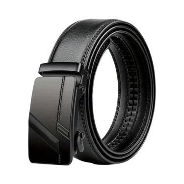Imagem de Cinto De Negócios Masculino Em Couro PU Preto Com Fivela Automática Pa