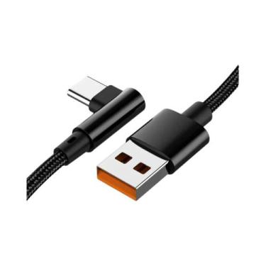 Imagem de Carregamento Rápido De 66W 90 graus Cabo USB Tipo C Em Ângulo Para Hua