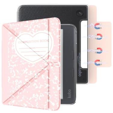 Imagem de E NET-CASE Capa magnética destacável para leitor digital Kobo Libra de 17,78 cm (2024)/Kobo Libra 2 (2021), luz traseira ultratransparente à prova de arranhões, fácil de desprender e fixar, hibernar