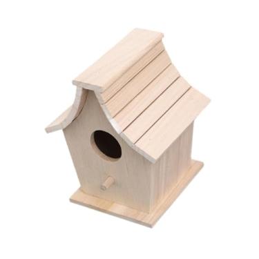 Imagem de Generic Casinha de pássaros de madeira, estável e multifuncional, com suporte, poleiro e abrigo para decoração de jardim, pátio, árvore quintal.