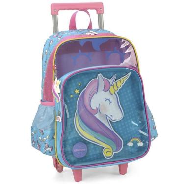 Imagem de Mochila de Rodinhas Sem Alça Luxcel Up4You Unicórnio Verde-Unissex