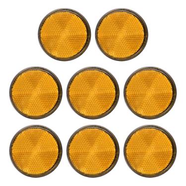 Imagem de PATIKIL Refletores traseiros redondos, 8 peças refletor de aviso refletor de segurança plástico universal para motocicleta com suporte de parafuso M6 para carro, motocicleta, reboque, bicicleta