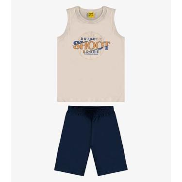 Imagem de Conjunto Machão c/ Bermuda em Meia Malha Rovi Kids Bege - Rovitex Kids