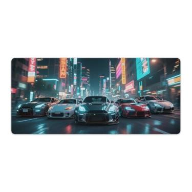 Imagem de HouLaiZhe JDM Tapetes de mesa de carro modificados esportes carro condução rápida ruas da cidade tapetes de mouse pads de mesa grandes mousepads para teclado de mesa tapete de computador 40 x 90 cm
