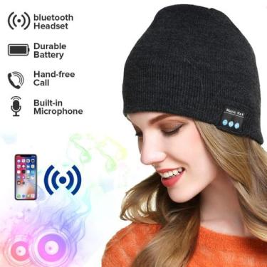 Imagem de Touca Gorro Chapéu Musicas Som Bluetooth Frio Mp3 Sem fio - Home Goods