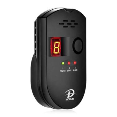 Imagem de D MODUN Detector de gás, gás natural/GLP/detector de vazamento de gás de carvão urbano, monitor de gás plug-in de 3 pinos com alarme sonoro e display LED, alarme de gás combustível metano propano