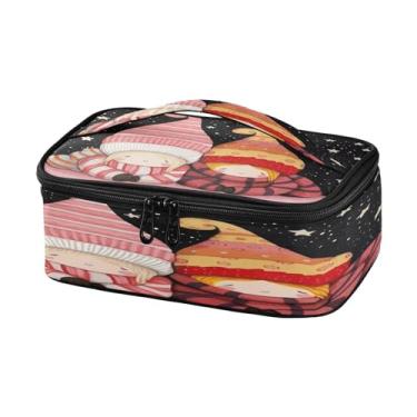 Imagem de Wassud Lancheira pequena com dois chapéus, mini bolsa térmica portátil com alça para escritório, praia, viagens