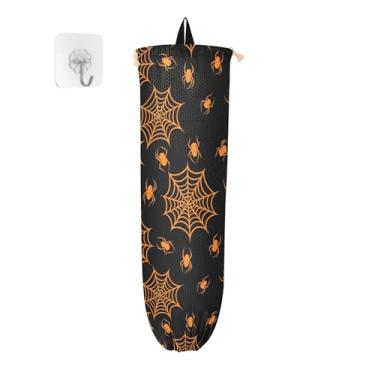 Imagem de xigua Suporte de parede para saco de plástico de Halloween com cordão, pacote com 2, organizador de sacolas de compras reutilizáveis, decoração para bolsas, meias, roupas íntimas e gravatas