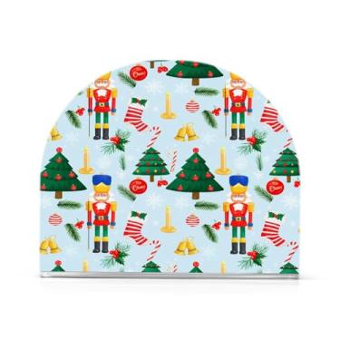 Imagem de Qilmy Porta-guardanapos de acrílico para quebra-nozes de Natal, porta-guardanapos para mesas cozinha restaurante decoração de casa, suporte decorativo moderno para guardanapos de coquetel de papel de