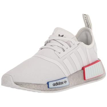 Imagem de adidas Originals Tênis infantil unissex NMD_r1, Branco/Cinza Um, 6.5 Big Kid