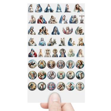 Imagem de Graviarte - Cartela 48 Adesivos Nossa Senhora Santa Virgem Maria DTF UV