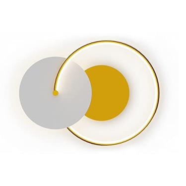 Imagem de Arandela de parede moderna dourada com design geométrico em metal, 34W, ideal para decoração de sala de estar, cozinha, bar, sala de estar e quarto.