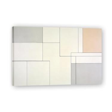 Imagem de Geometria da Beleza Arte em Tela Minimalista: Serenidade Tons Neutros Grande Área em Branco para Decoração de Espaço Calmo Emoldurado 19 x 30 cm
