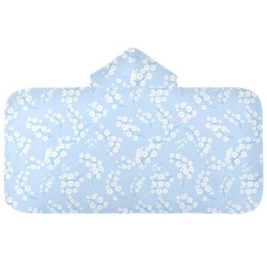 Imagem de Burbuja Toalha de banho com capuz de laço rosa para crianças, toalha de praia de pelúcia macia absorvente para chá de meninas e meninos 3-10 anos, 61 x 127 cm