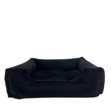Imagem de Cama Pet Suede com Zíper – Ultra Macia, Antialérgica e Lavável | Para Gatos e Cães de Pequeno a Grande Porte | Enchimento Fibra Siliconada(Preta,100x80)