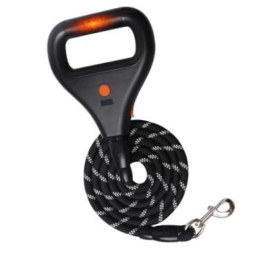 Imagem de PLAYJOY Coleira de cachorro com alça aquecida para cães de 1,8 m para cães médios e grandes, trelas de treinamento refletivas fortes para controle de tração, aderência quente de 3 modos para guia