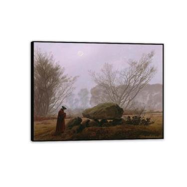 Imagem de A Walk at Dusk por Caspar David Friedrich Impressões em tela Well Decor The World Classic Art Reproduções de arte grande giclee arte de parede para sala de estar decoração de casa 90 x 70 cm