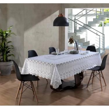 Imagem de Toalha Para Mesa Retangular De Renda, 250x150cm, Até 8 Lugares