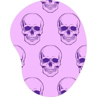 Imagem de Mouse Pad Ergonômico Gota Arte Estampa Caveira Roxa Fundo Rosa