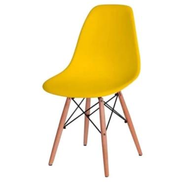 Imagem de Kit com 2 4 ou 6 Cadeiras Design Moderno para Sala de Jantar Cozinha e Escritório (Amarelo,4 Unidades)