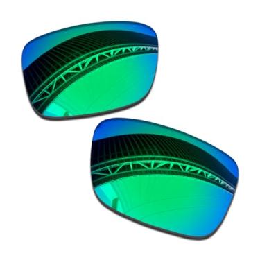 Imagem de LenzProse Lentes de reposição polarizadas de 1,5 mm para óculos de sol Oakley Si Det Cord OO9253 61 mm, antiarranhões, Verde jade polarizado - 1,5 mm, 61mm
