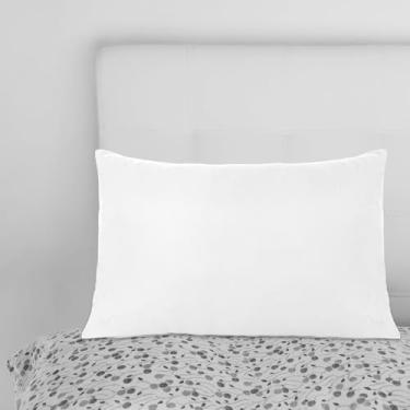Imagem de Pacote com 2 fronhas King, tecido macio de microfibra escovada com fecho de envelope, capas de travesseiro resistentes a rugas e desbotamento (50 x 101 cm branca)
