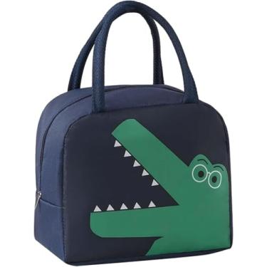 Imagem de Bolsa Marmita Lancheira Térmica Infantil Escolar Passeio Modelo Jacaré