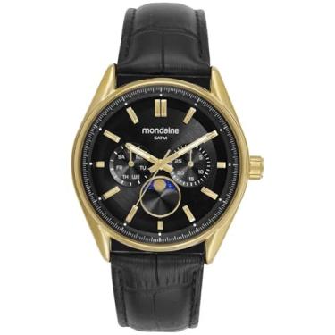 Imagem de Relógio Masculino Mondaine Dourado Couro Lua 41mm Original 32948gpmvdo1
