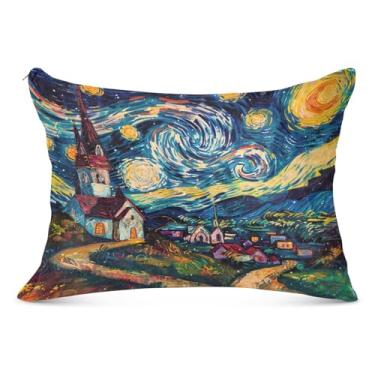 Imagem de Capa de travesseiro Village Starry Night Fronhas longas para a pele 50 x 101 cm