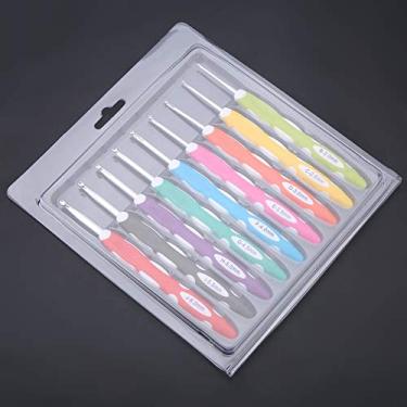 Imagem de Cryfokt Conjunto de Ganchos de crochê de Alumínio, Ferramentas de Agulhas de tricô, Alça Ergonômica para ArtesãOs de Fios de Todos Os Níveis (Embalagem blister de plástico)