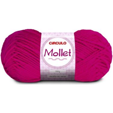 Imagem de Fio Mollet Círculo 100g 200m Lã Acrílica Tricô Crochê Artesanato Touca Cachecol Inverno Novelo (390 - MAGENTA)