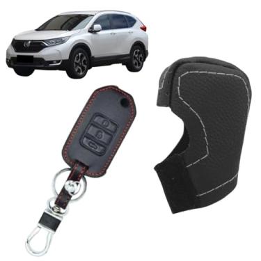 Imagem de Kit Capas Couro Alavanca Câmbio Automático E Chave Canivete Crv 2023