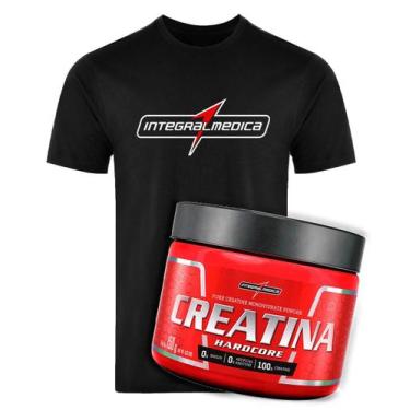 Imagem de Kit Camiseta Integralmedica Creatina Pura 150g Camisa DryFit Cor:Preto