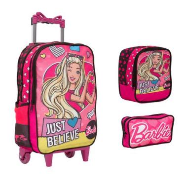 Imagem de Kit Mochila Infantil De Rodinhas Estampa Barbie Juvenil - Toys 2U