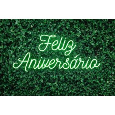 Imagem de Painel Acrílico Neon Led Feliz Aniversário 127/220v (Verde)
