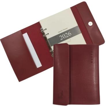 Imagem de Pasta Executiva Agenda Em Couro Fichário Com Refil Planner A5 Raffai Personalizada (Vermelho)
