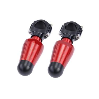 Imagem de Barras de colisão de fixação para motocicleta, proteções antiimpacto de liga de alumínio resistente para tubos de 25 mm-32 mm, conjunto universal de 2 (modelo A: par grande/ajuste vermelho 28-3 mm3